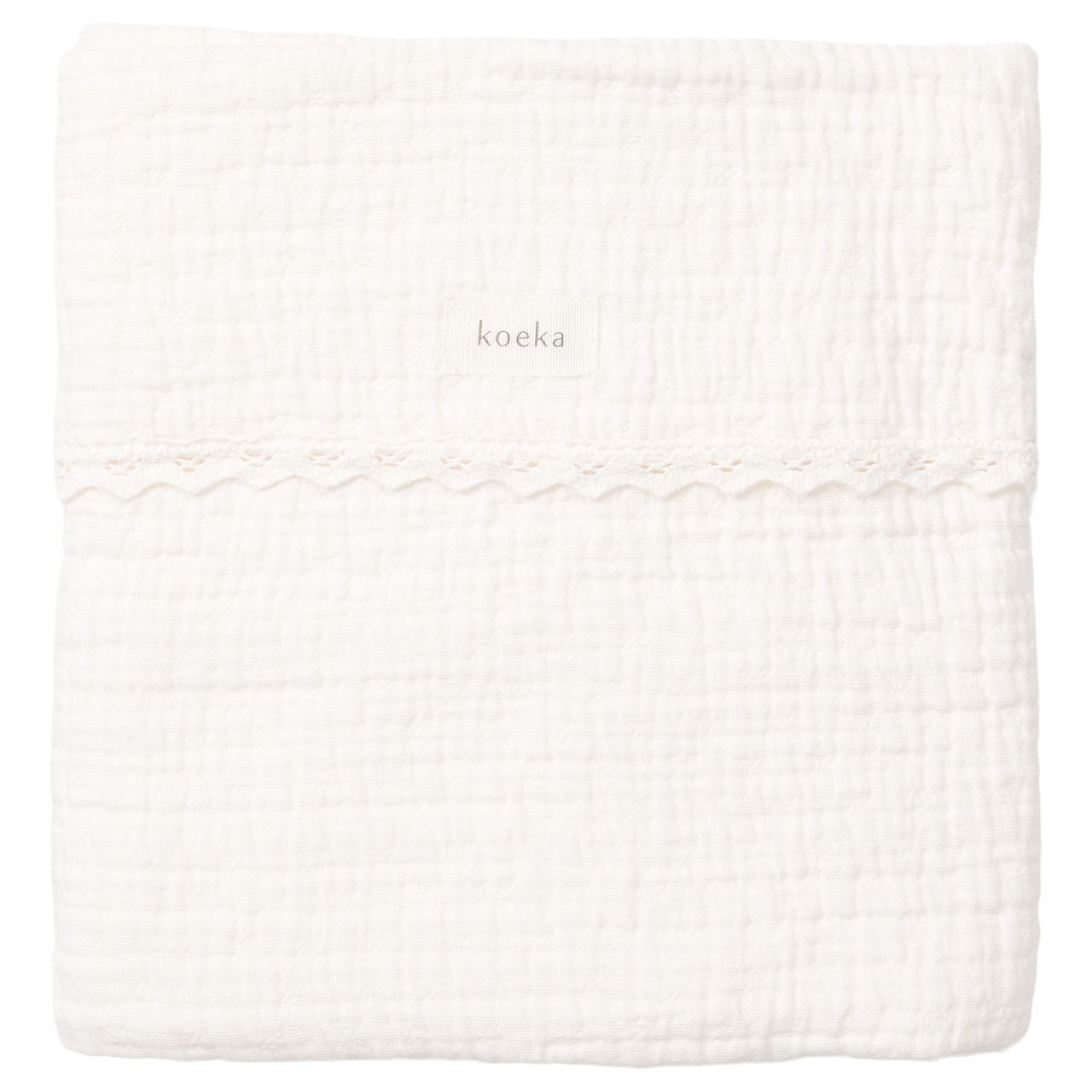Wiegdeken Koeka "lace Elba milky"