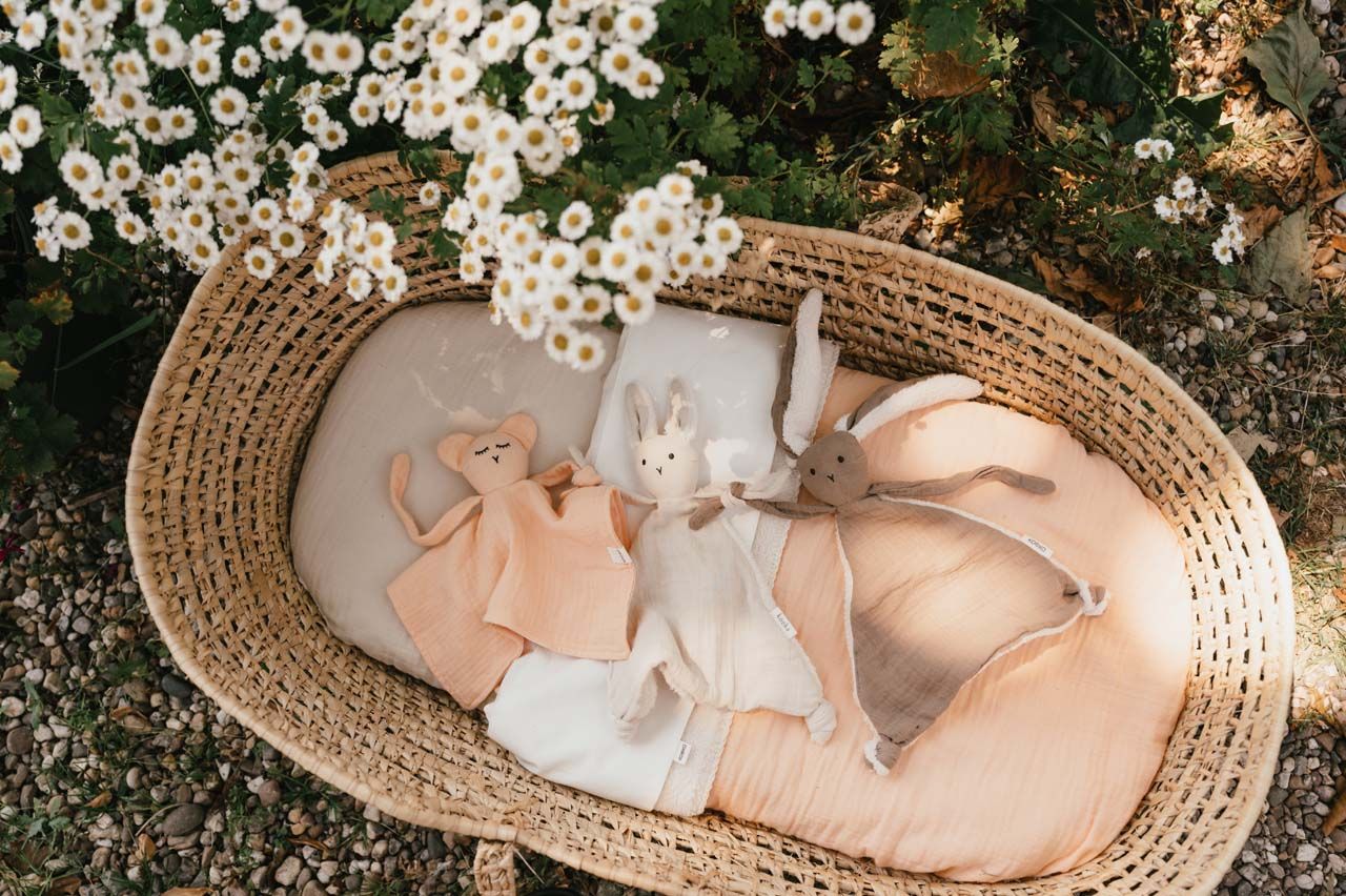 Koeka wiegdeken Teddy Faro peach