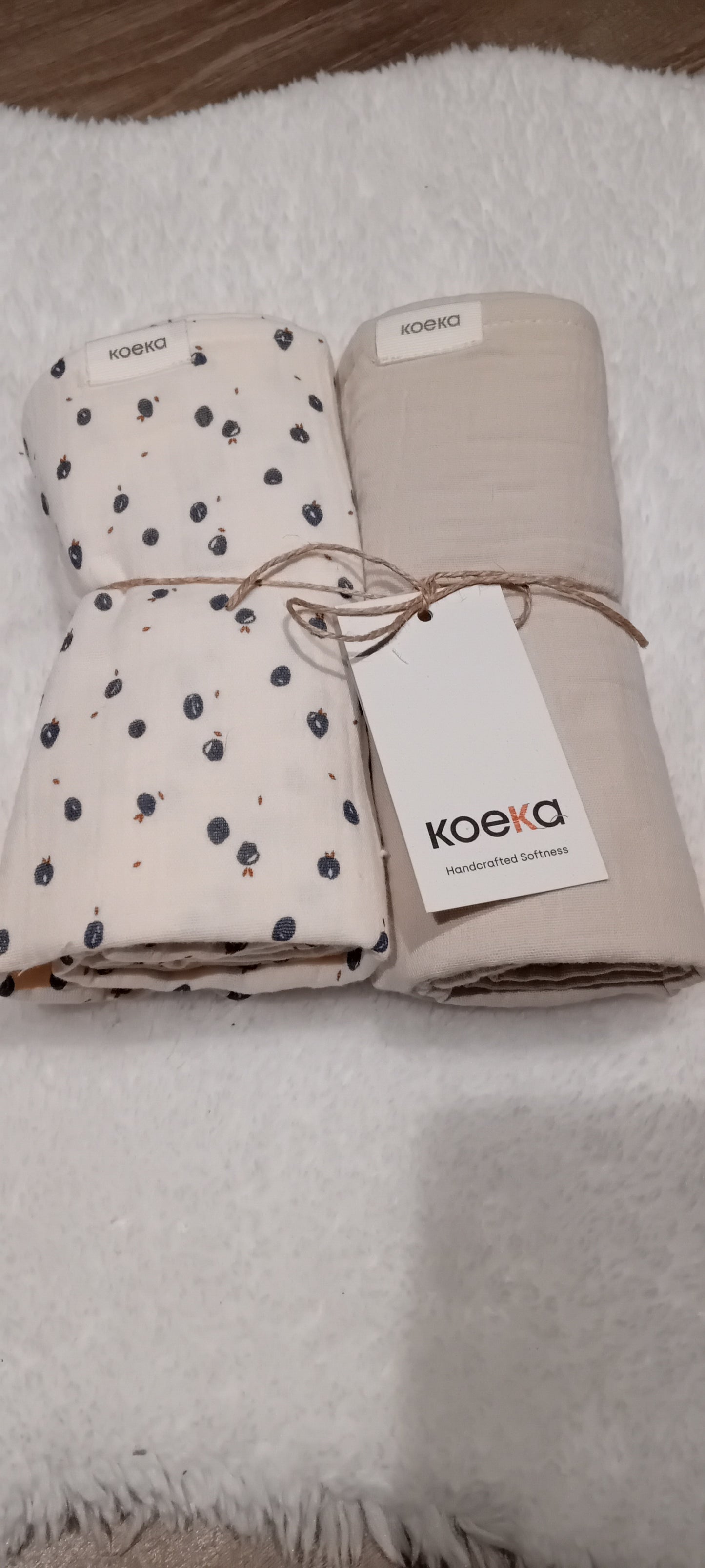 Koeka tetradoek 2-pack Lugo off white/ warm white