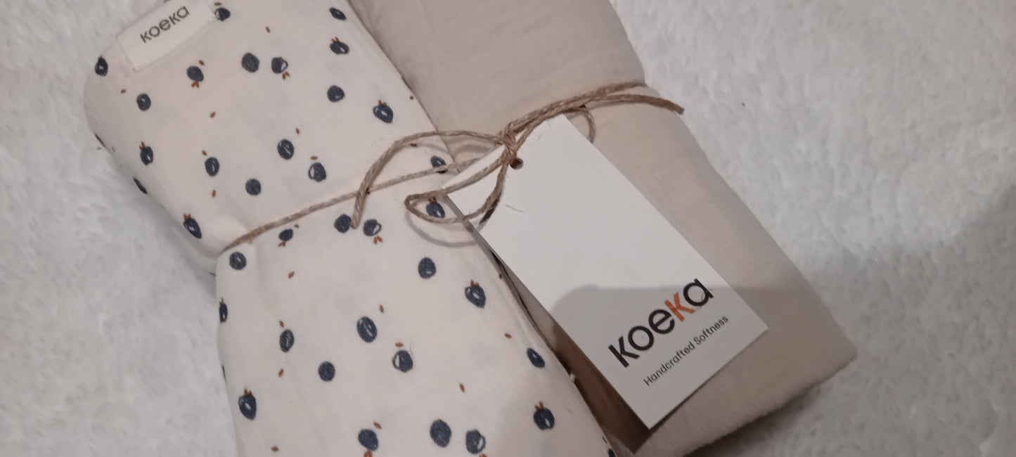 Koeka tetradoek 2-pack Lugo off white/ warm white