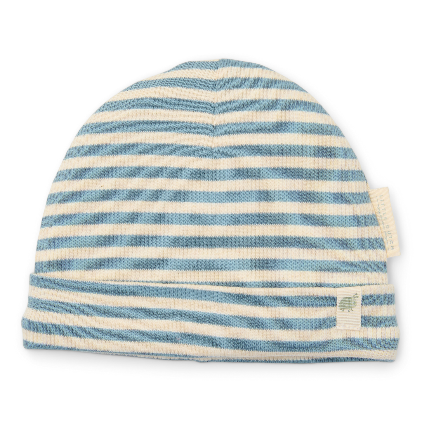 Babymuts Stone Blue Stripe maat 44/56 0-3M
