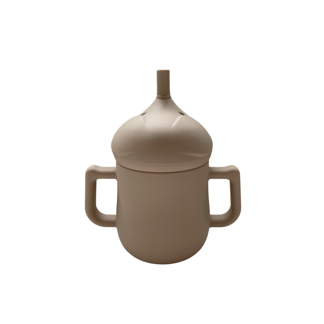 Mabebi "Pinnawala" drinkbeker met rietje beige