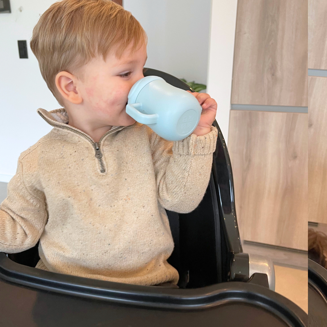 Mabebi "Pinnawala" drinkbeker met rietje blauw