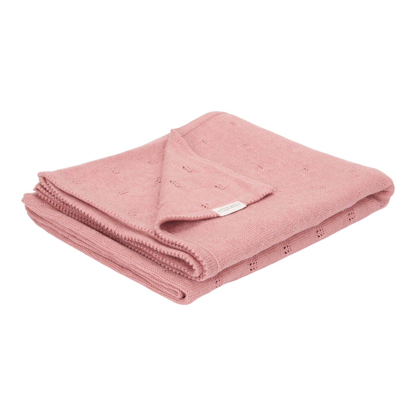 Wiegdeken gebreid roze
