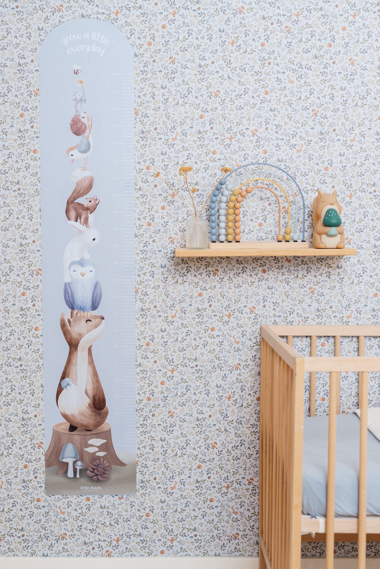 Groeimeter muursticker "Forest Friends"