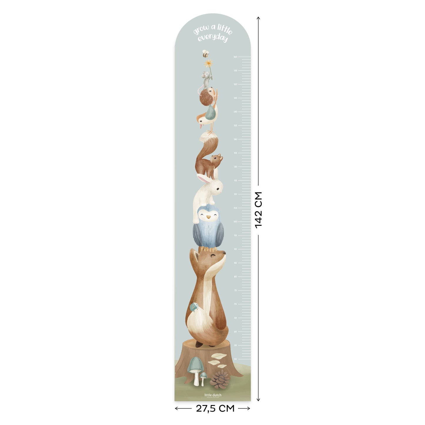 Groeimeter muursticker "Forest Friends"