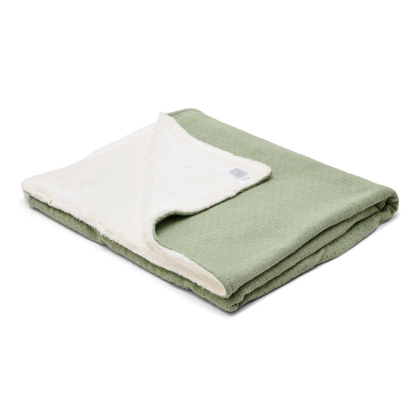 Wiegdeken gebreid groen "Pure Sage"