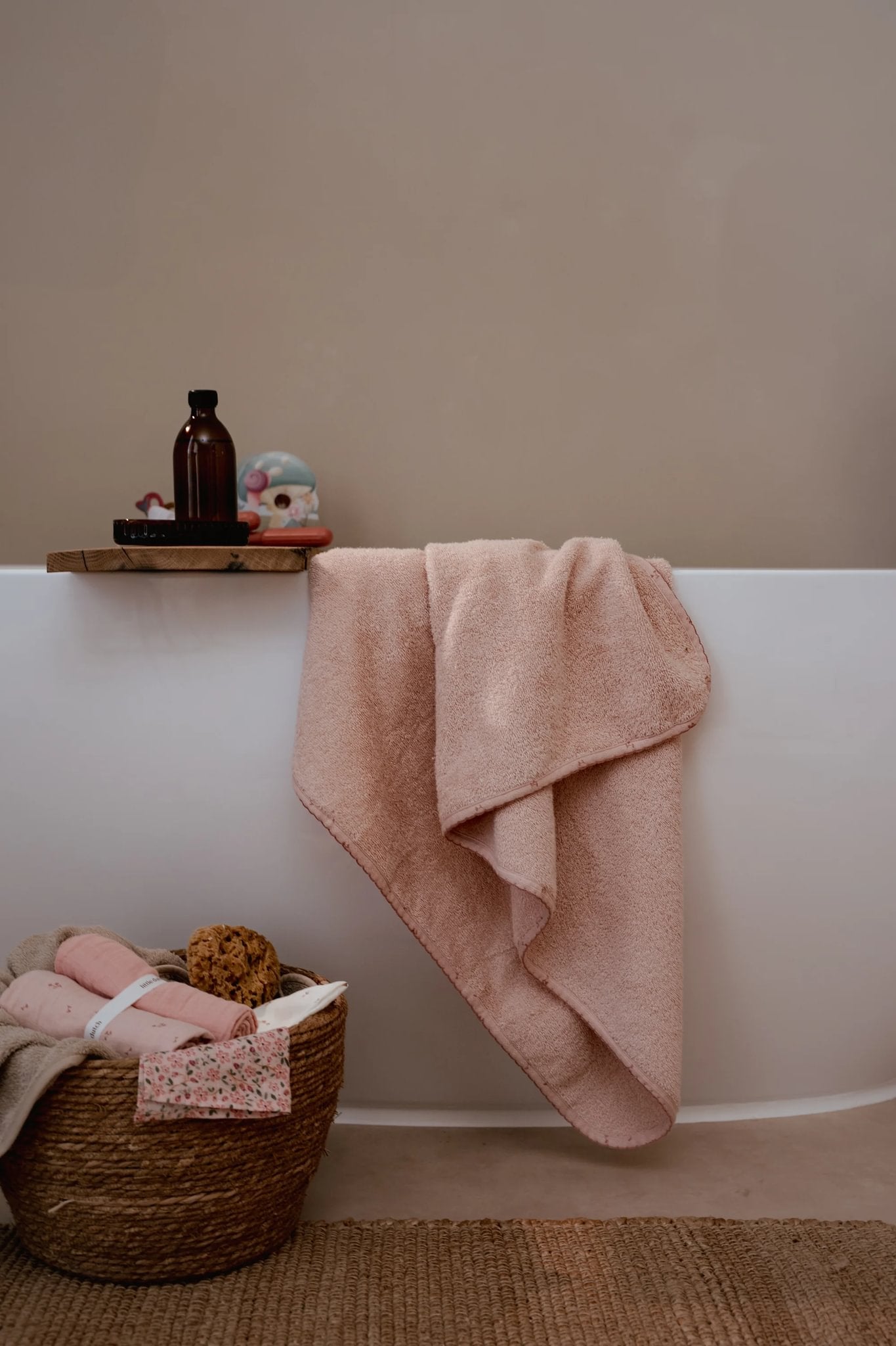 Badcape roze 75x75cm "Pure Blossom"