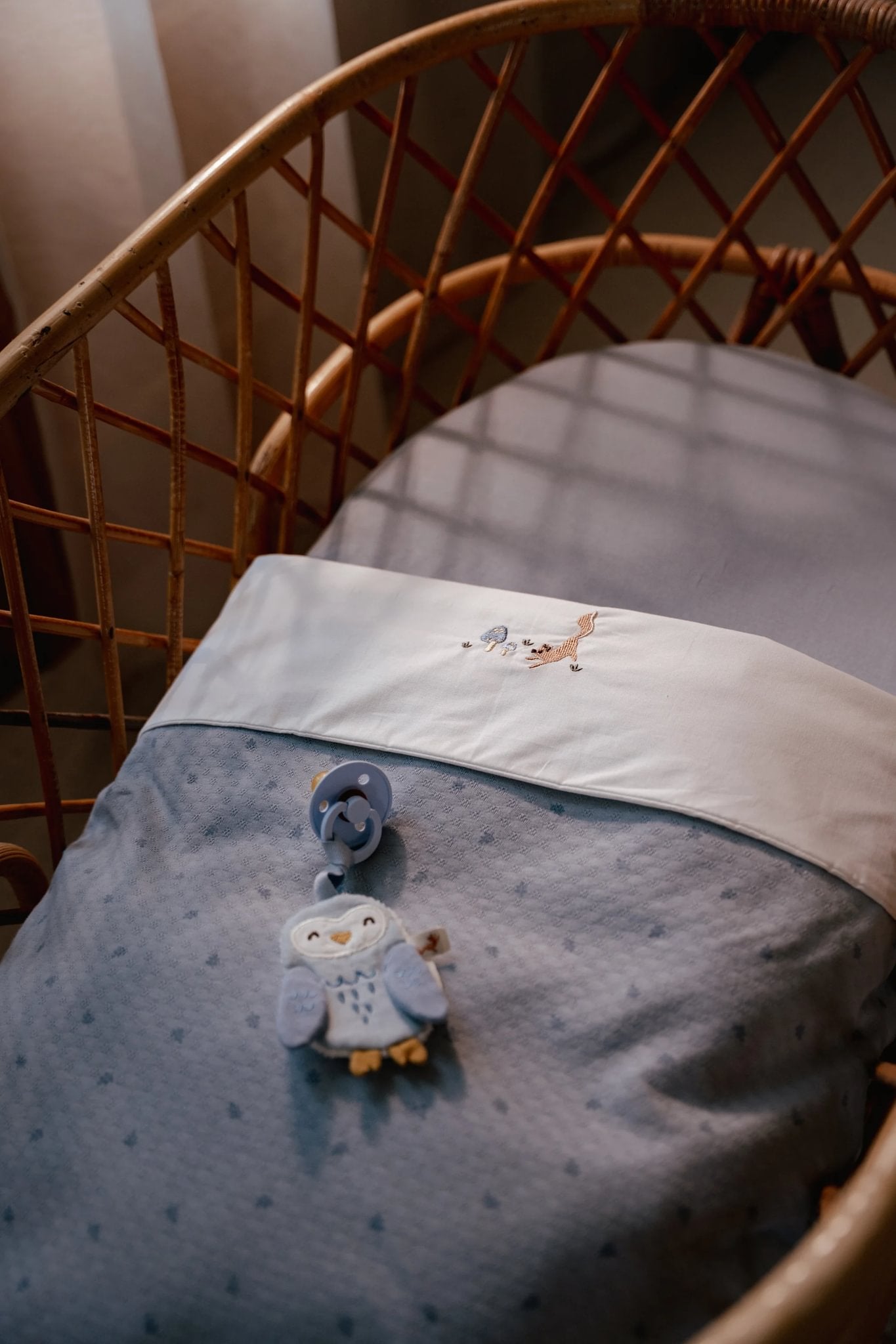 Wiegdeken blauw "Pure Denim Blue"