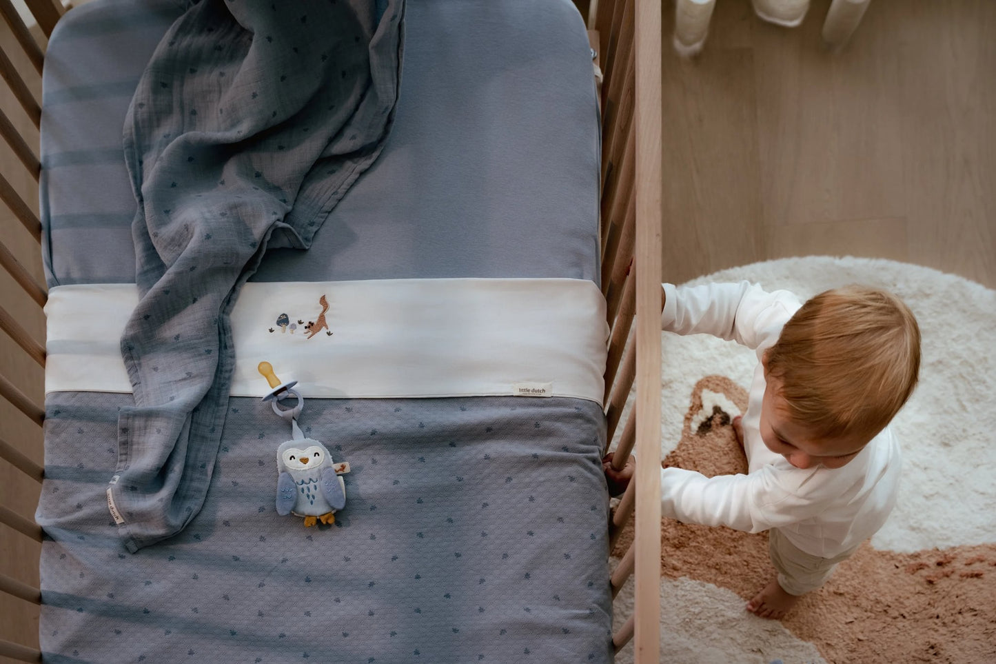 Wiegdeken blauw "Pure Denim Blue"