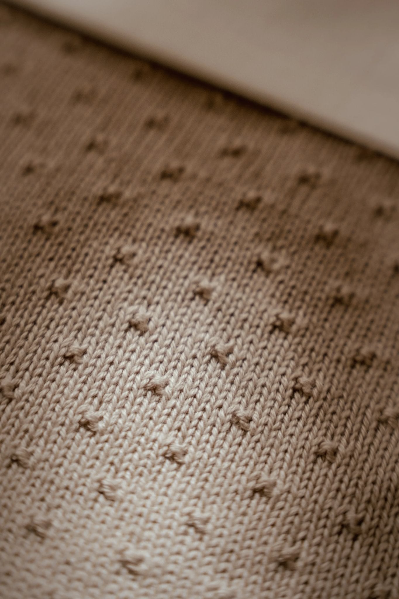 Wiegdeken gebreid/fleece beige "Pure Soft Beige"