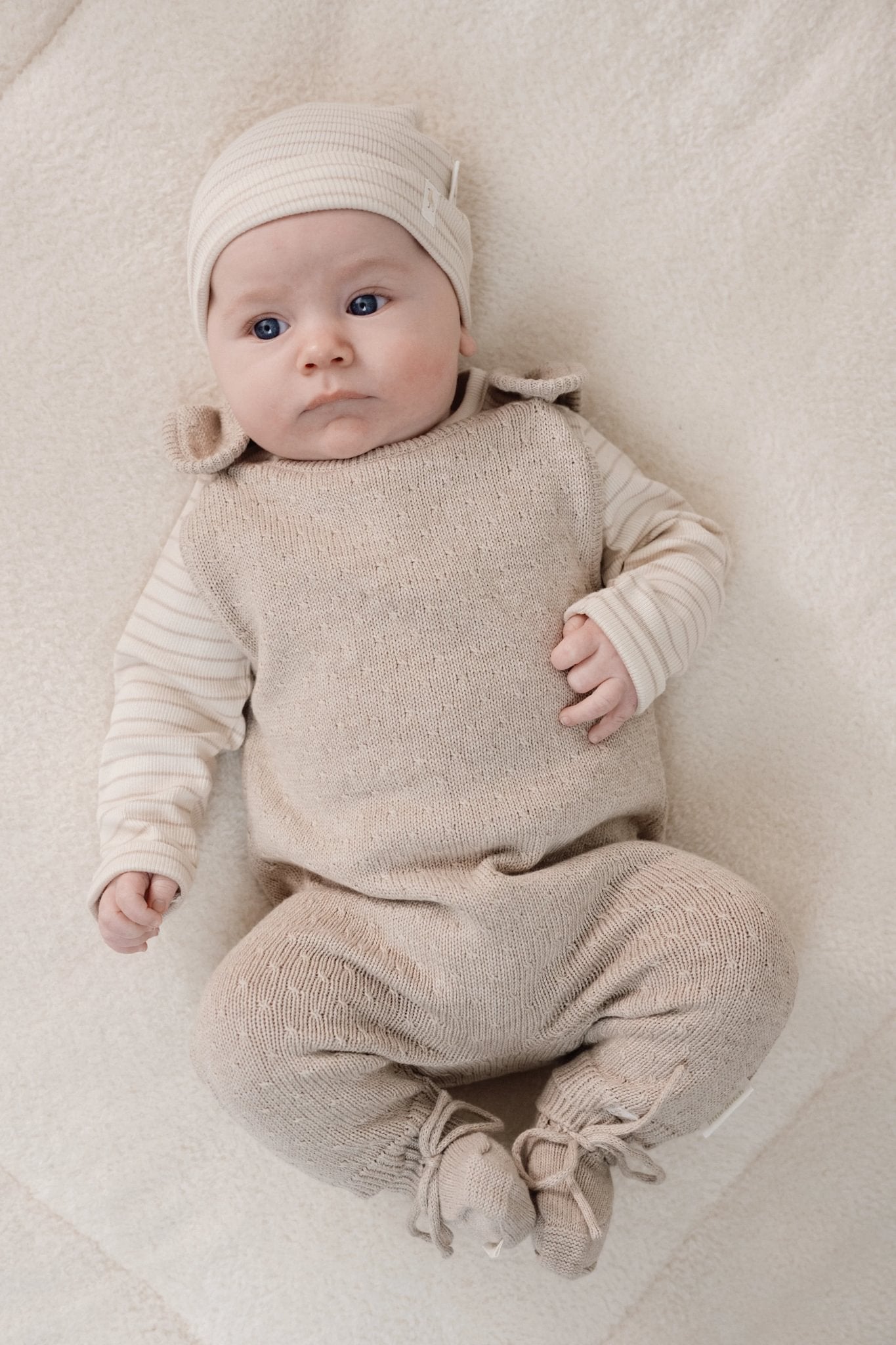 Gebreide slofjes beige Little Goose