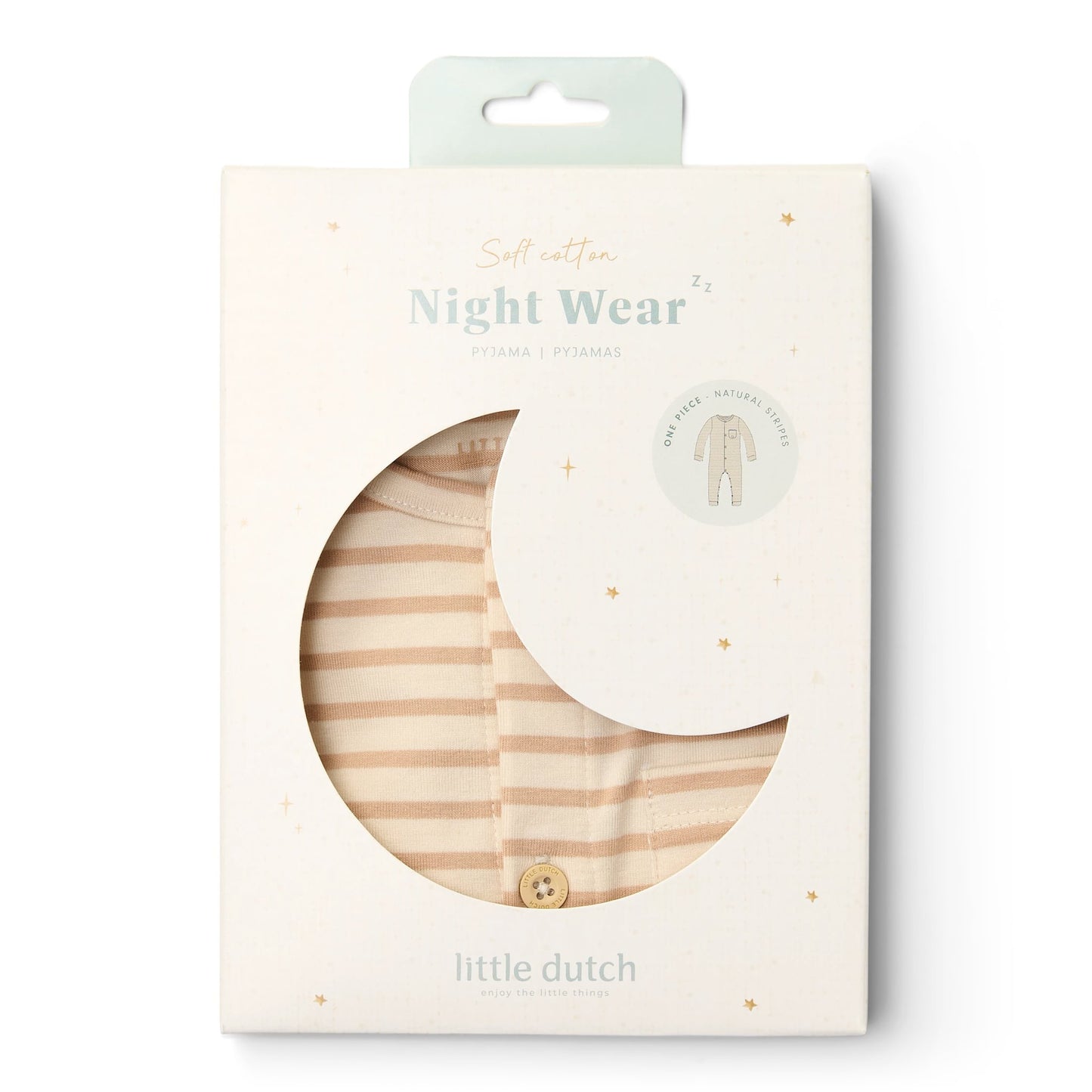 Little Dutch ééndelige pyjama - zand - gestreept