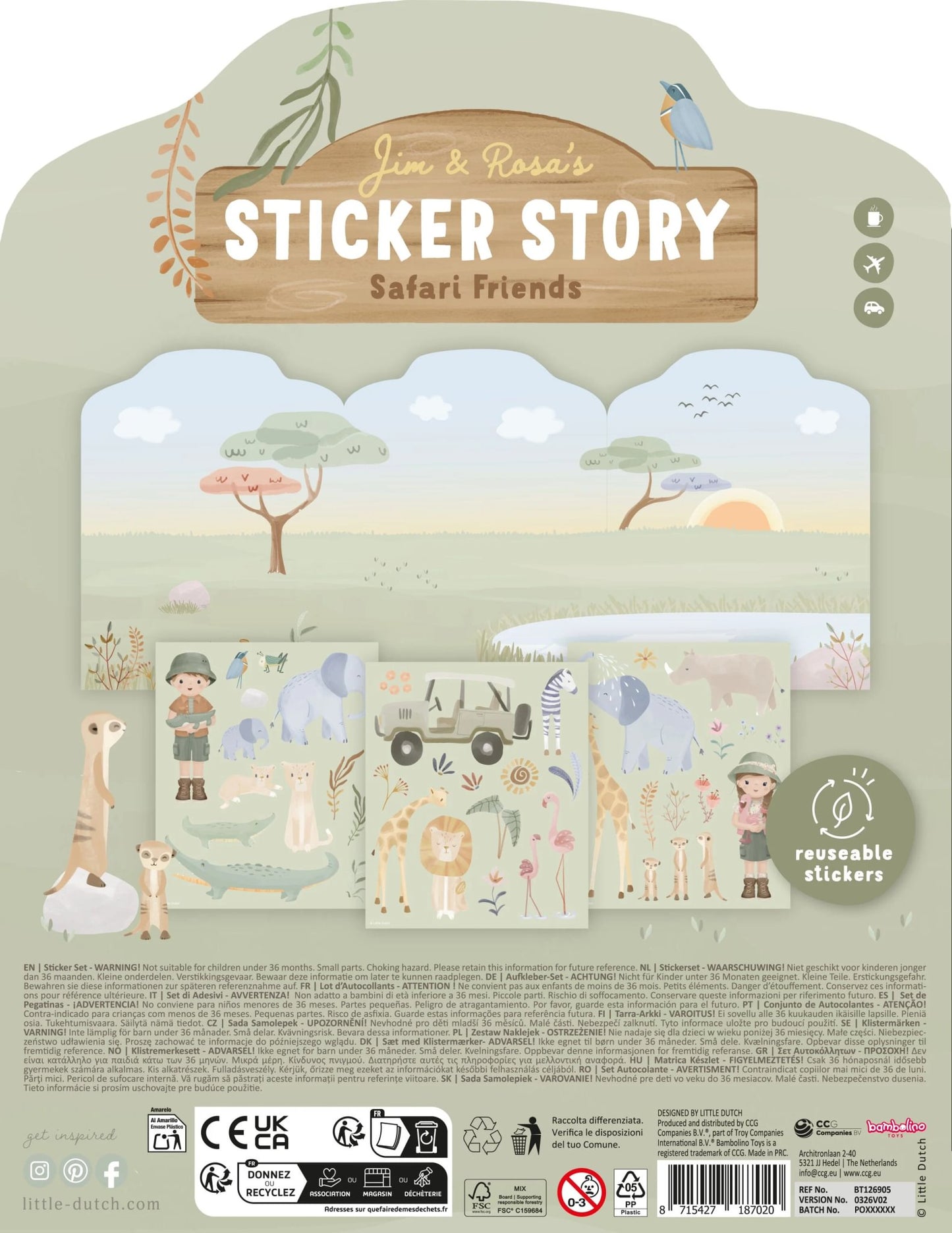 Stickerboek herbruikbaar "Safari"