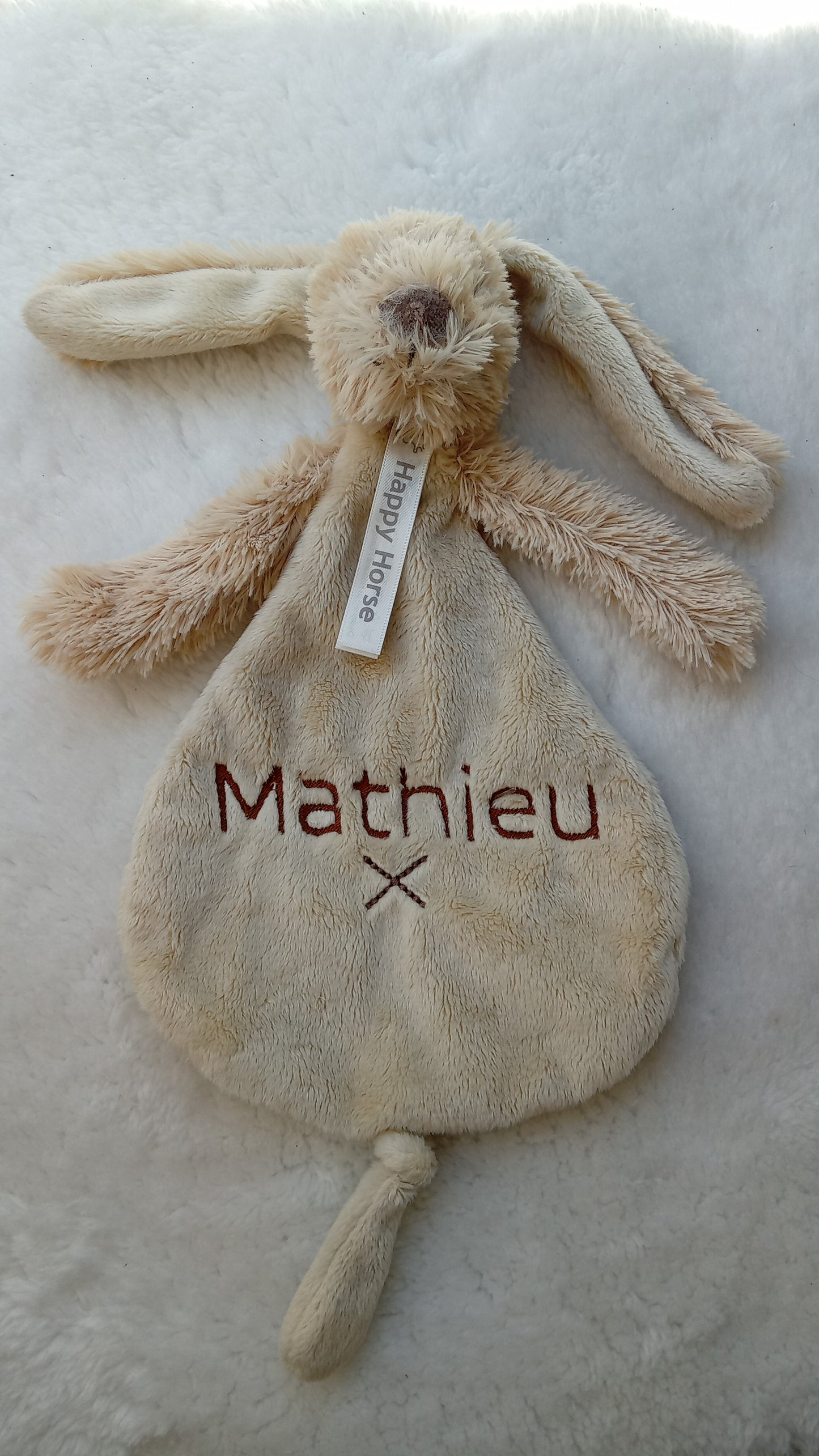 Happy Horse Rabbit Richie knuffel-(speen)doekje beige