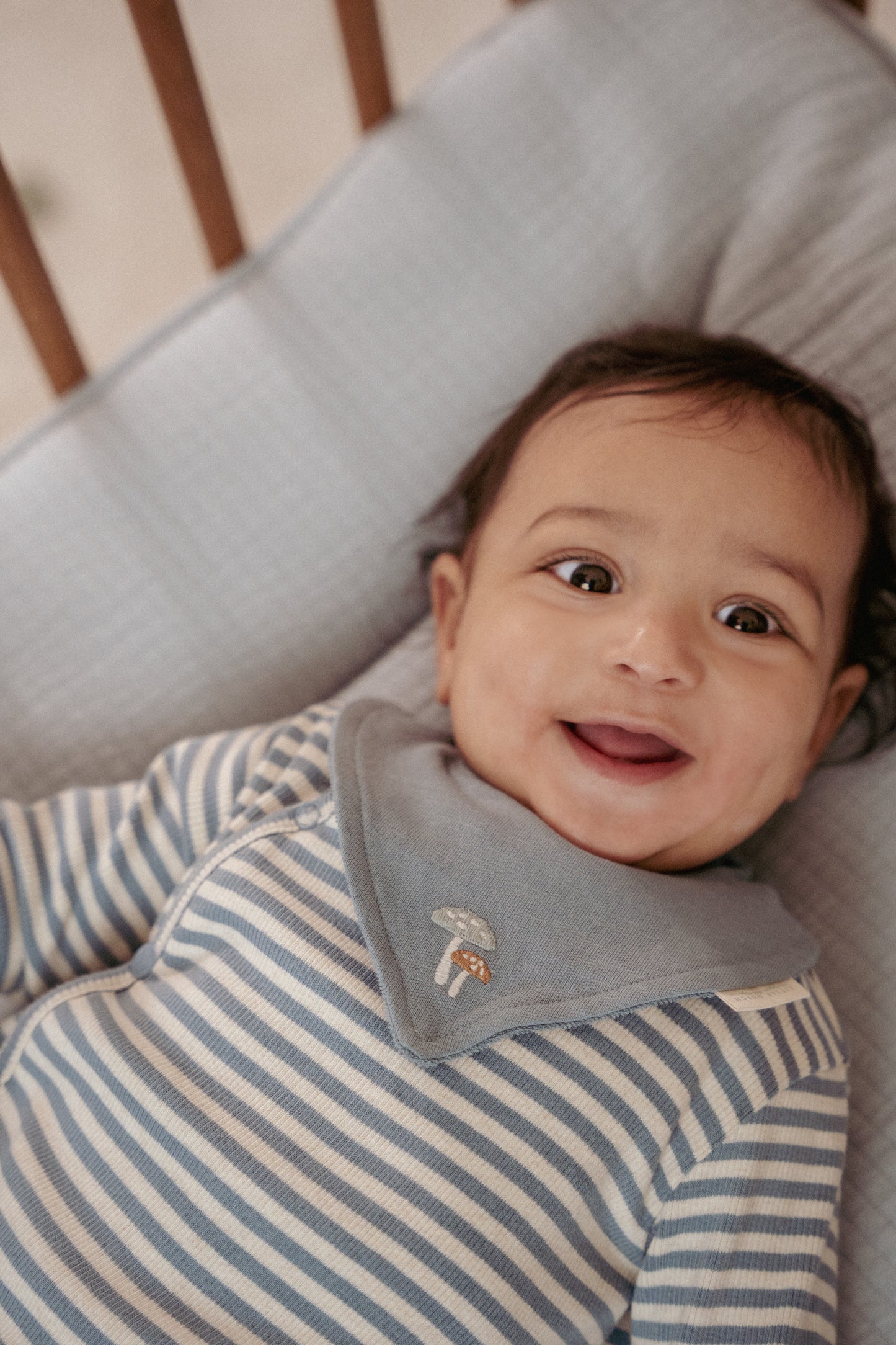 T-shirt lange mouw Stone Blue Stripe maat 62