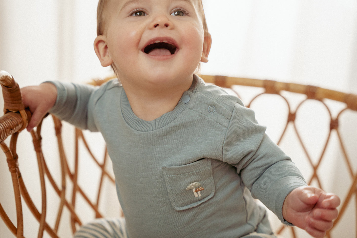 T-shirt lange mouw Stone Blue maat 68