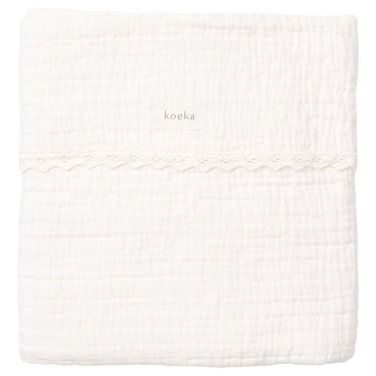 Wiegdeken Koeka "lace Elba milky"
