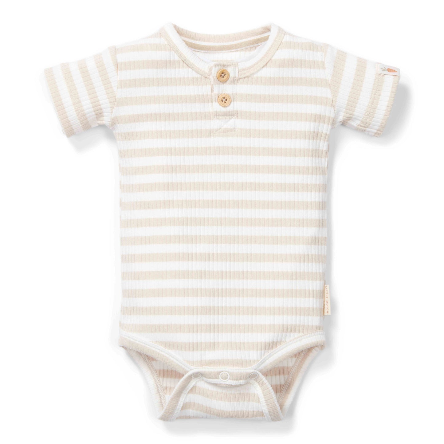 Romper korte mouw Stripe Zand maat 62