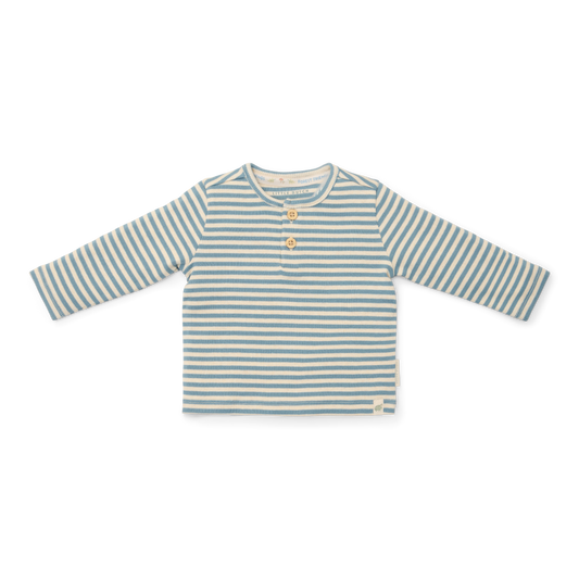 T-shirt lange mouw Stone Blue Stripe maat 68