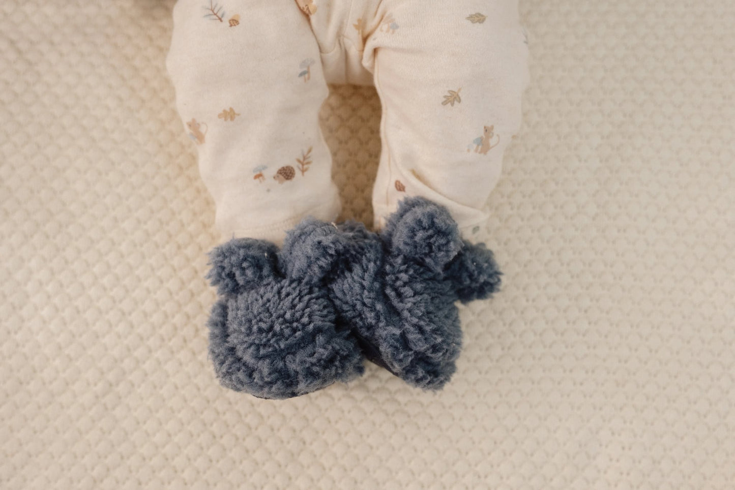 Teddy slofjes blauw