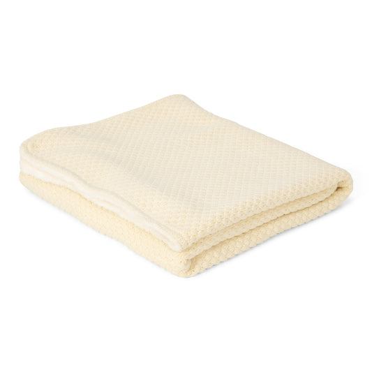 Wiegdeken gebreid wit "Pure White"