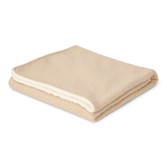 Wiegdeken gebreid/fleece beige "Pure Soft Beige"