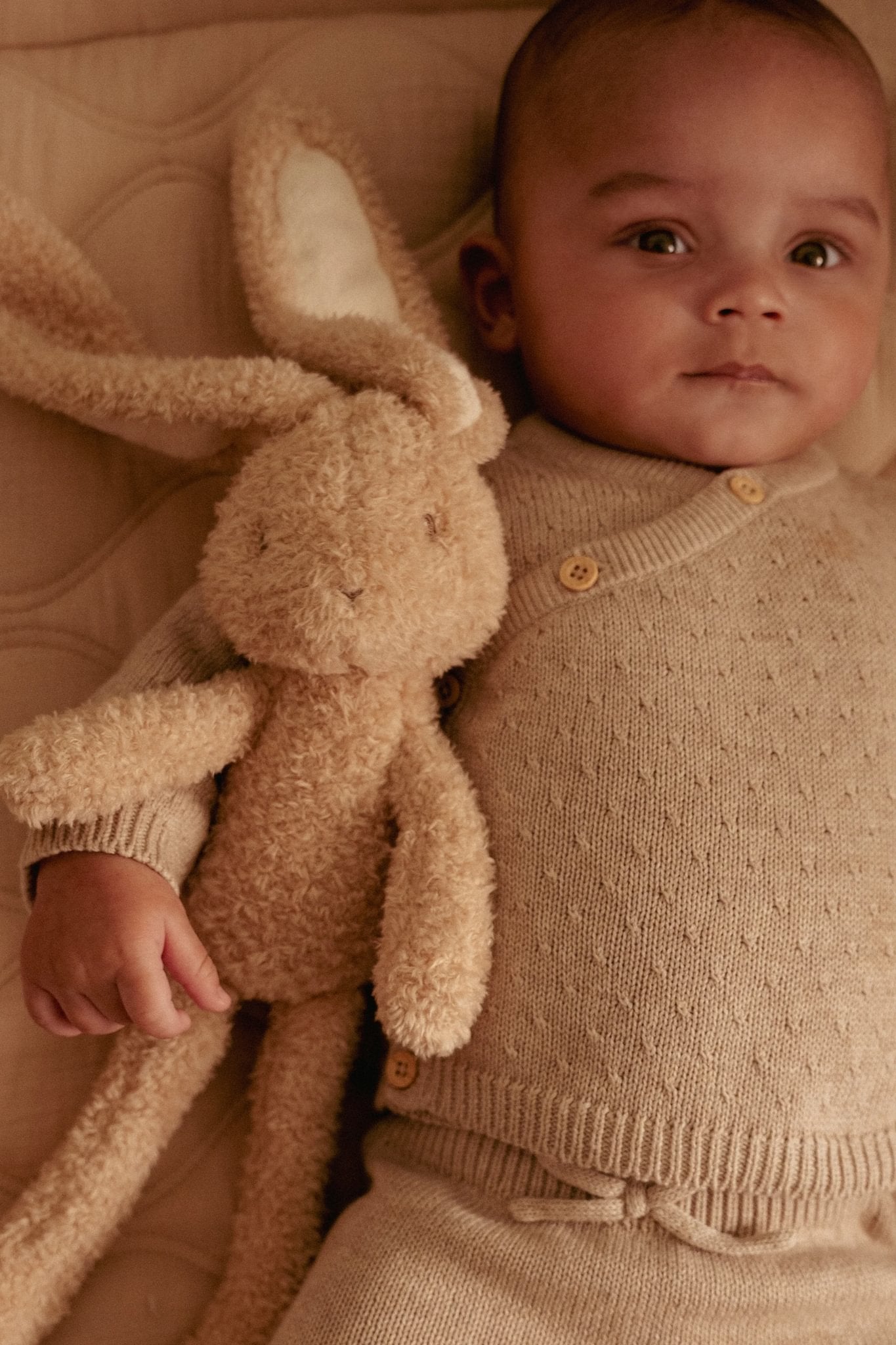 Gebreid vestje beige Little Goose