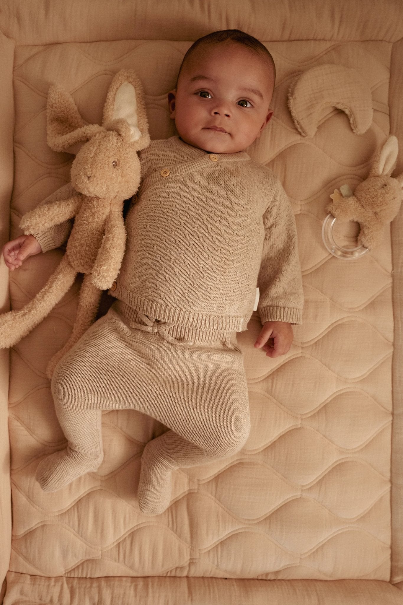 Gebreid vestje beige Little Goose