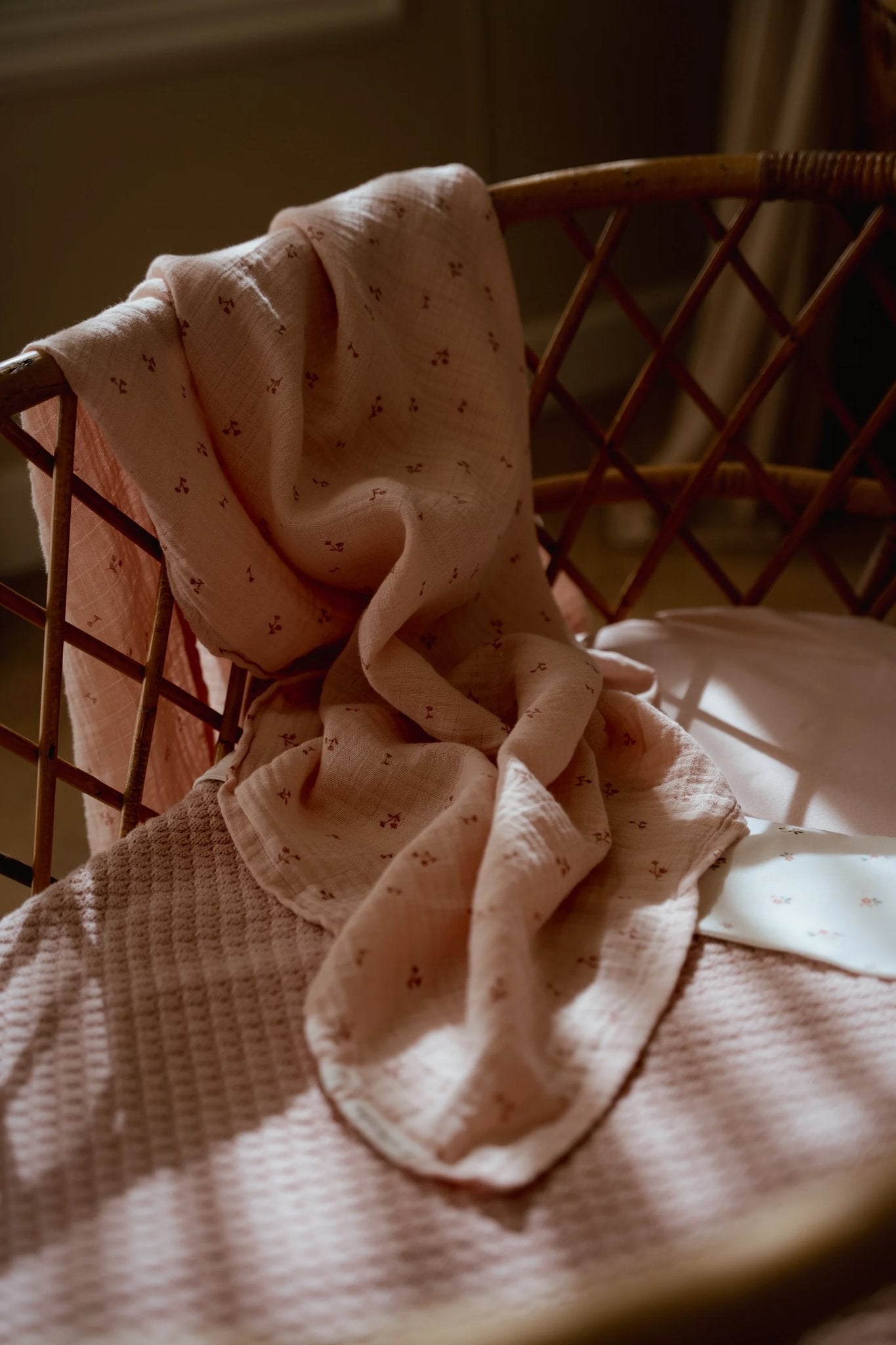 Tetradoek hydrofiel roze "Pure Blossom" 120x120cm