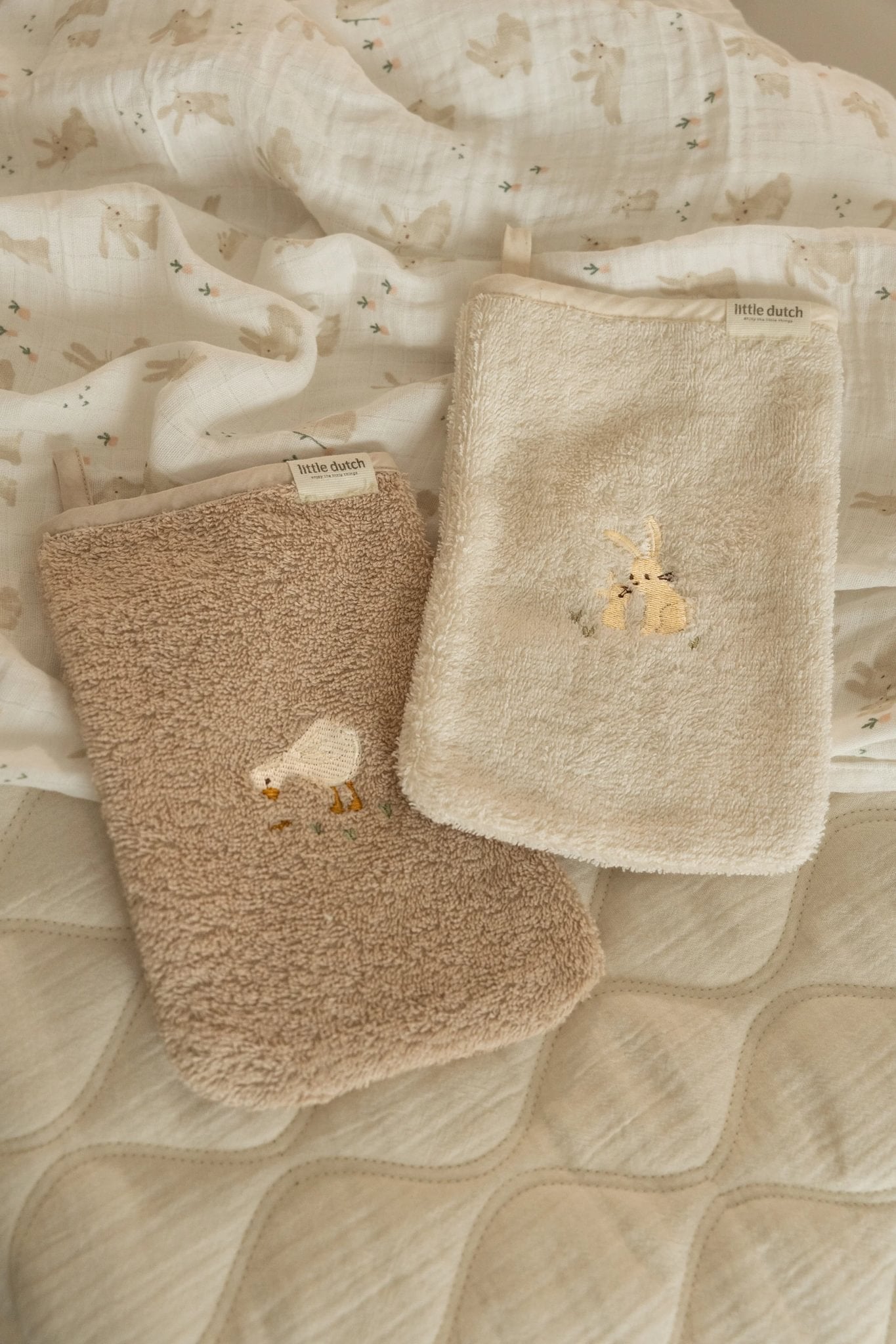 Washandjes geborduurd "Baby Bunny"