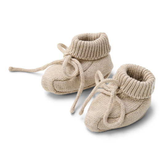 Gebreide slofjes beige Little Goose