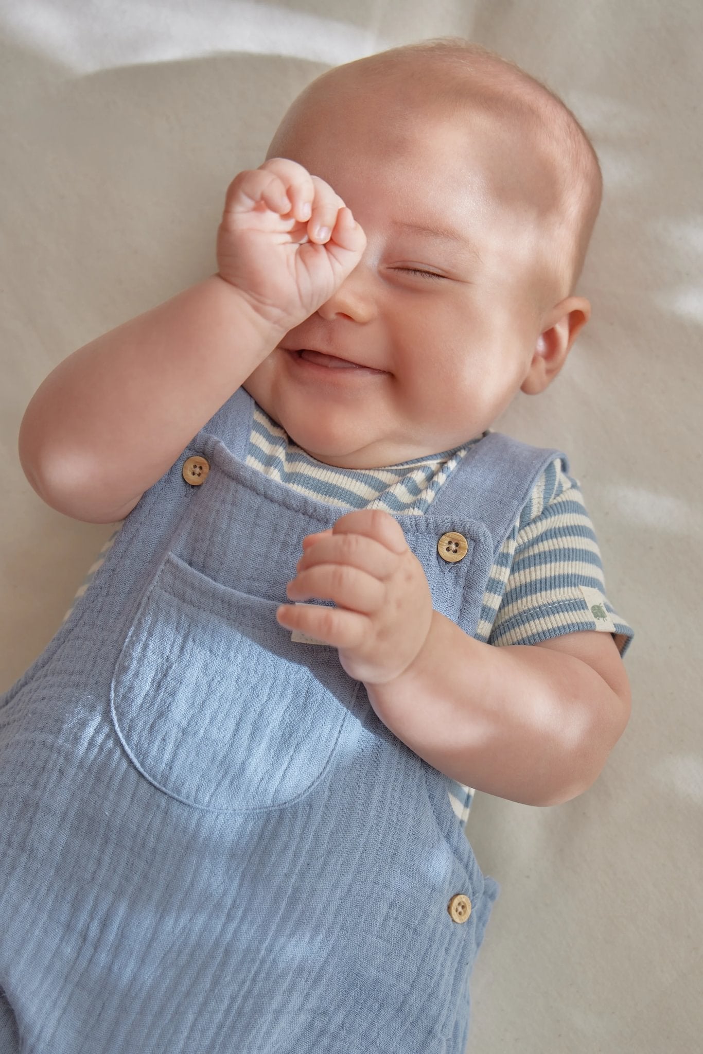 Romper korte mouw "Stone Blue Stripe"