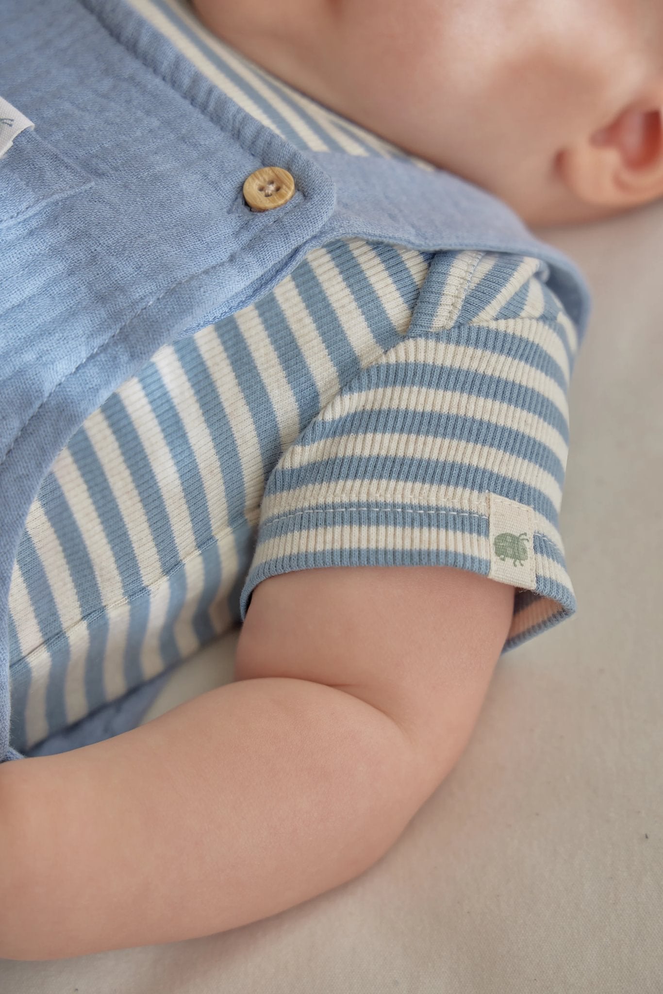 Romper korte mouw "Stone Blue Stripe"