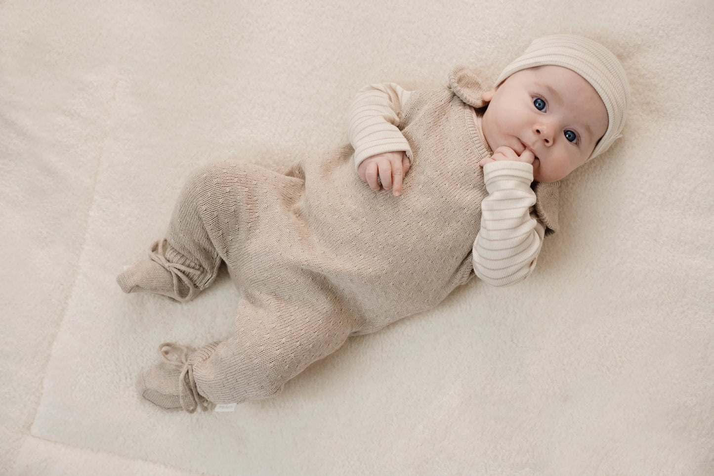 Gebreide slofjes beige Little Goose