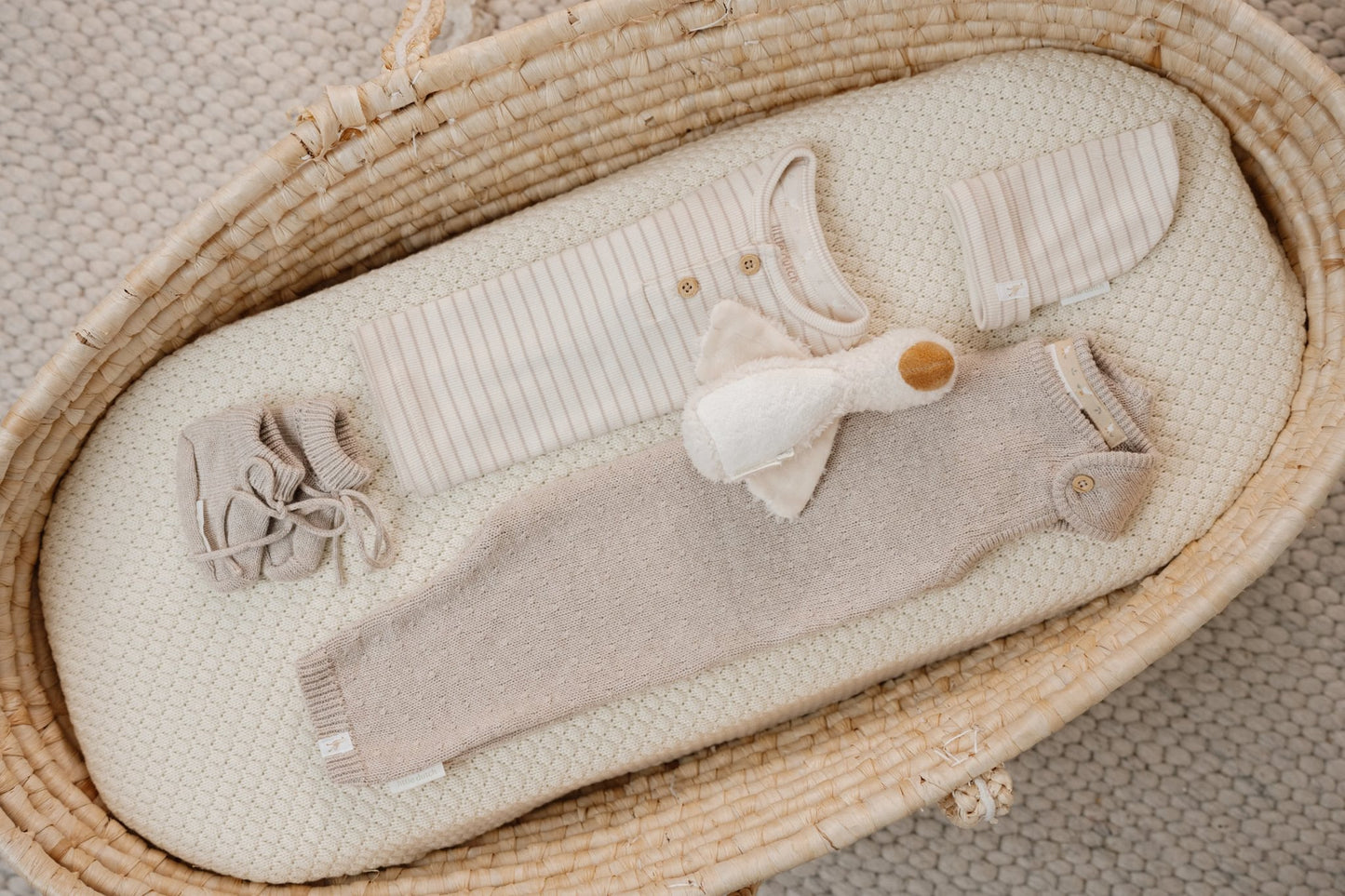 Gebreide slofjes beige Little Goose