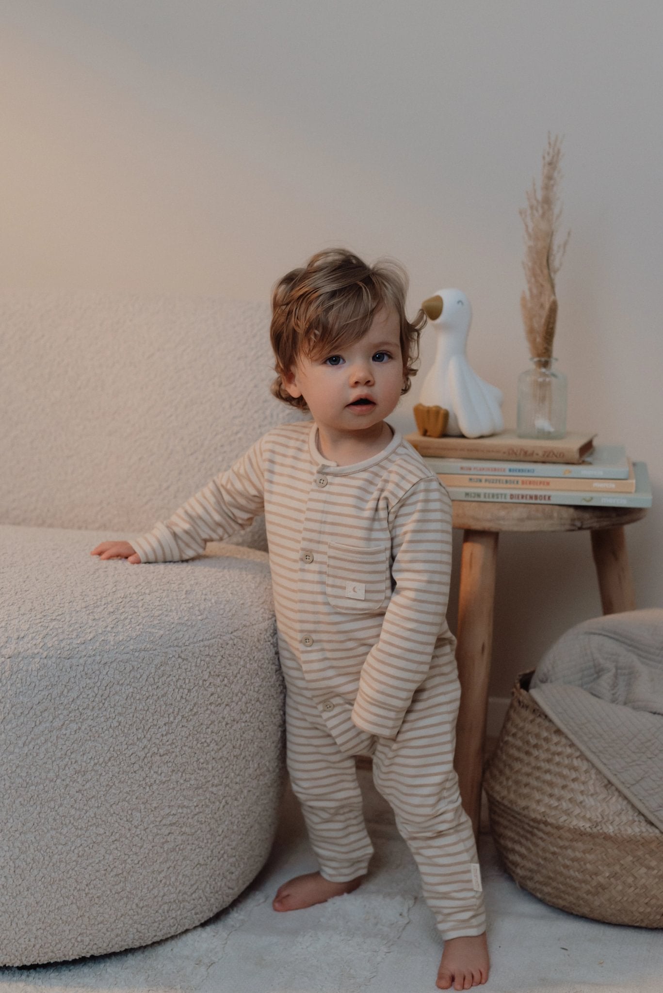 Little Dutch ééndelige pyjama - zand - gestreept