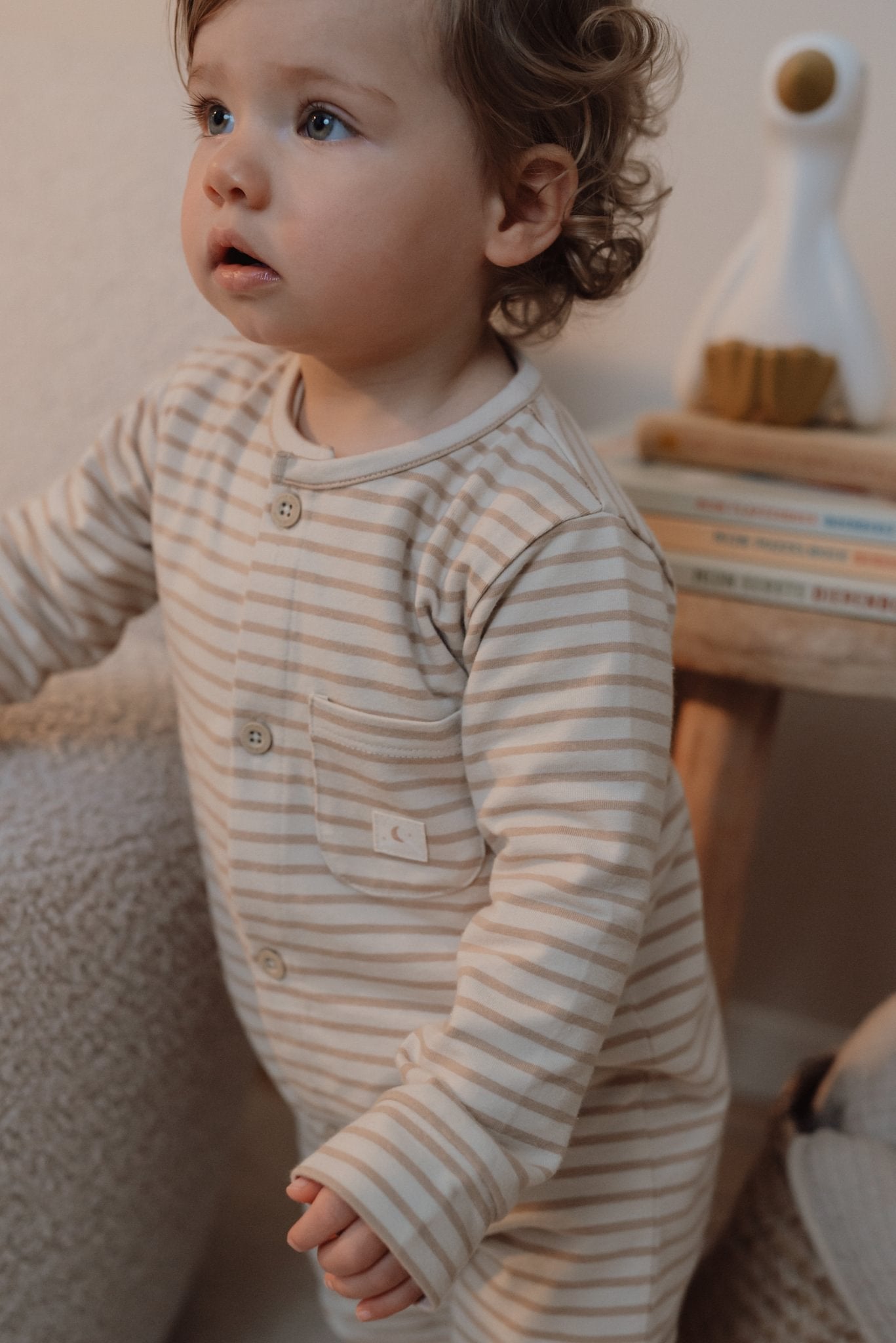 Little Dutch ééndelige pyjama - zand - gestreept