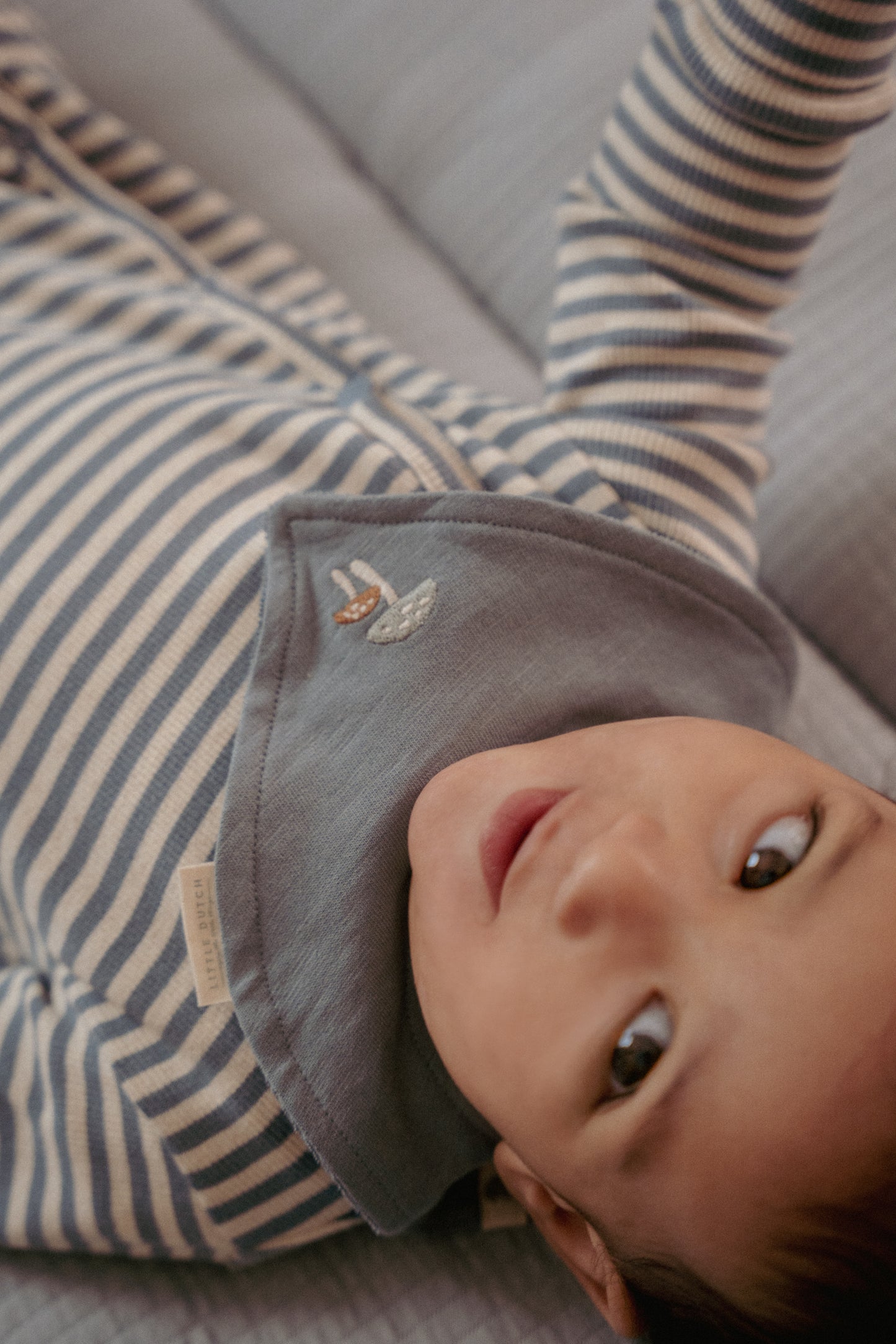 T-shirt lange mouw Stone Blue Stripe maat 56