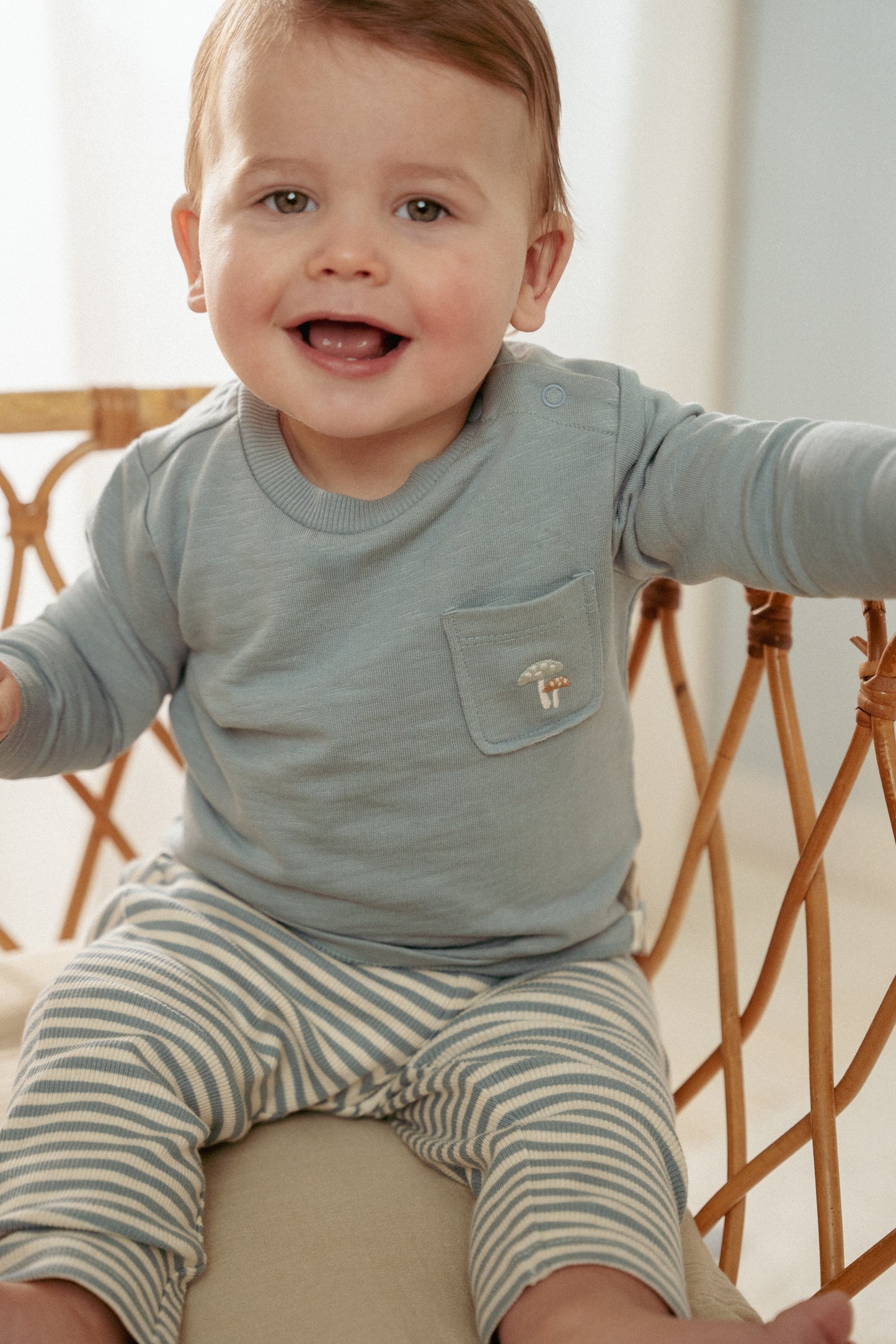 T-shirt lange mouw Stone Blue maat 62