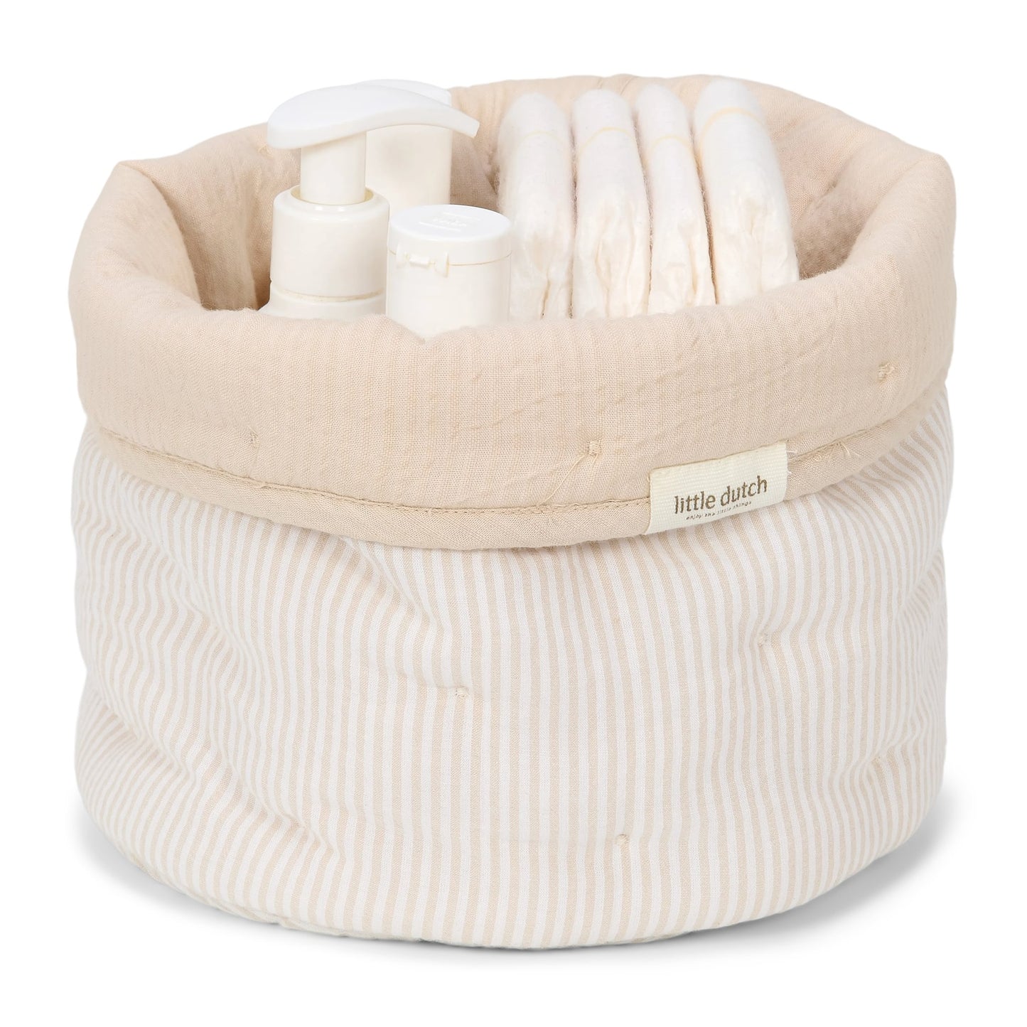 Commodemandje klein "Beige Stripe"