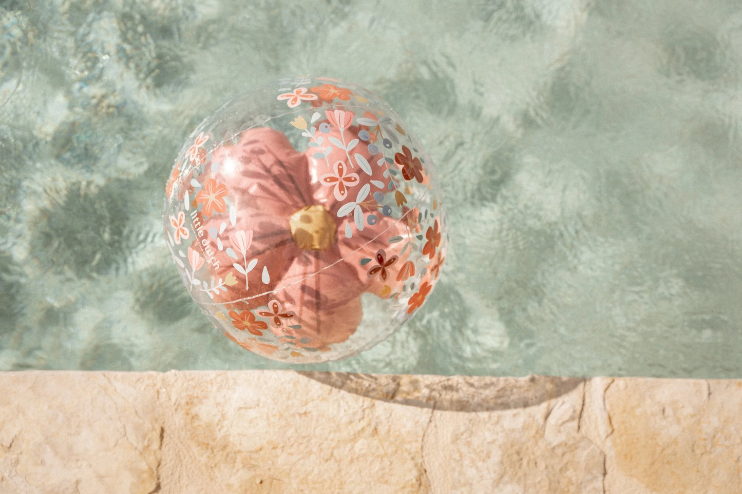 Strandbal 3D bloem "Pink Flowers"