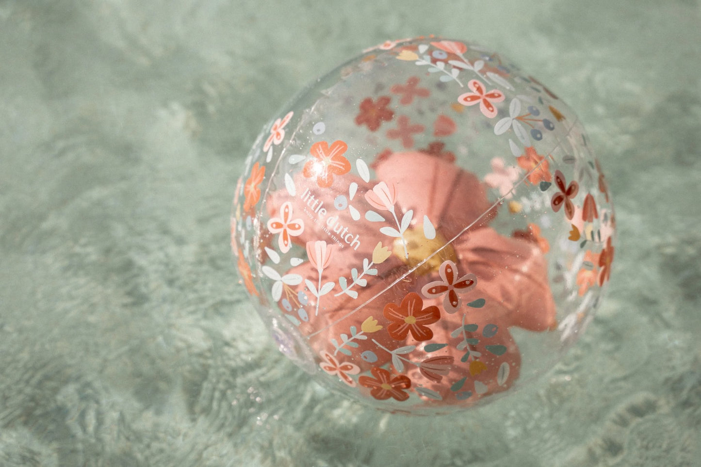 Strandbal 3D bloem "Pink Flowers"