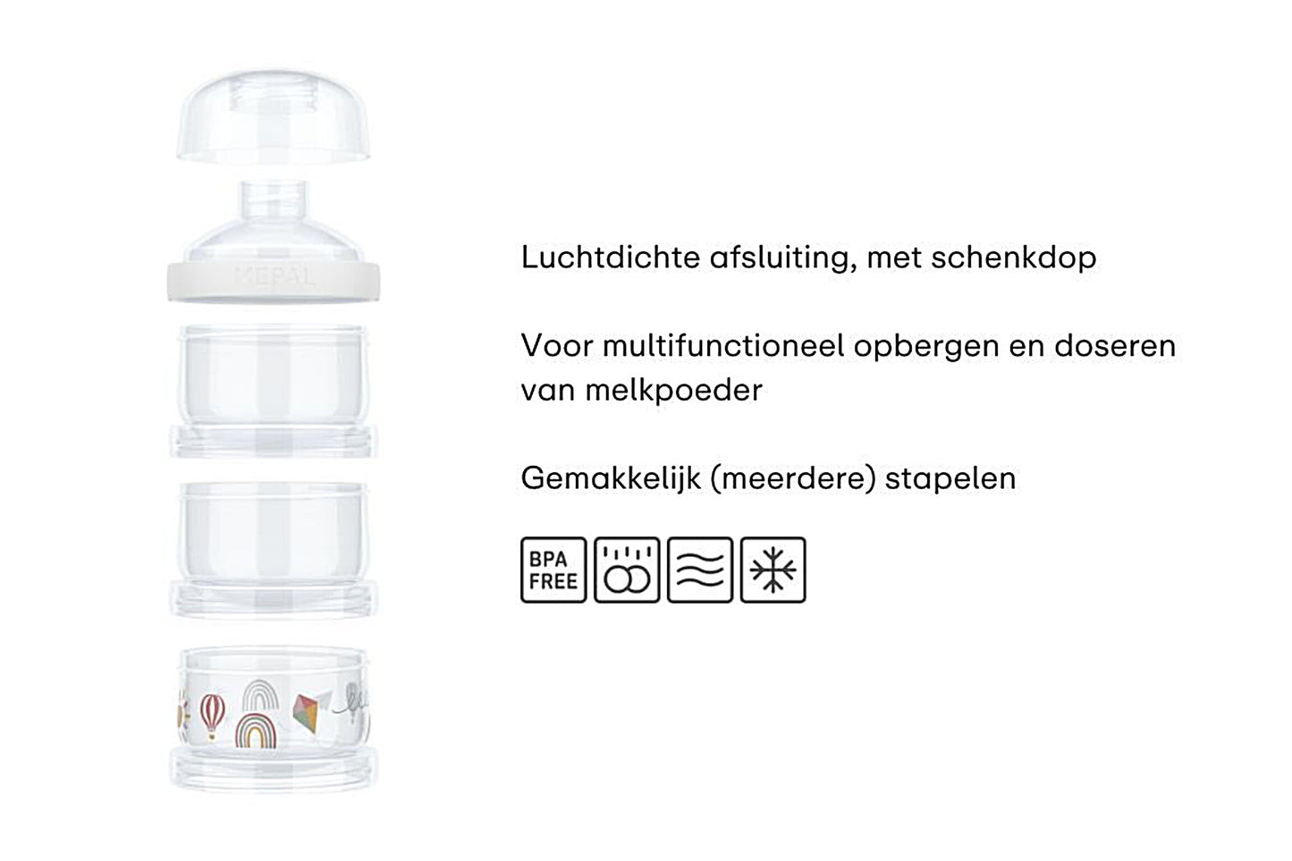 Melkpoedertoren 3-delig "Sunshine & Rainbow"